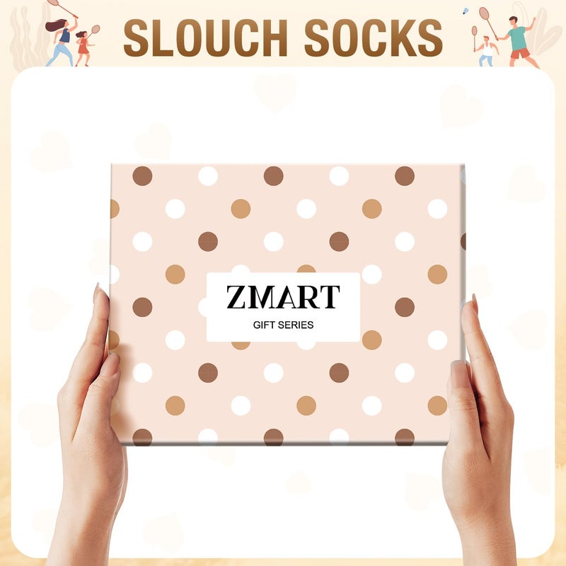 Zmart Women Slouch Socks - Cozy Scrunch Socks, 80s Style in White, Black, Orange & Cream - Image 3